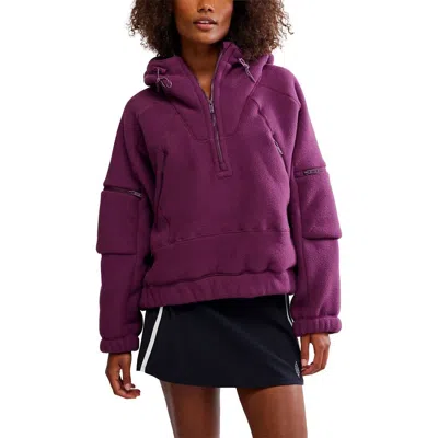 Fp Movement Wild And Free Fleece Pullover Hoodie In Black Cherry In Purple