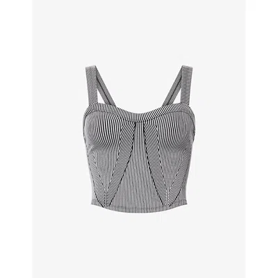 Fp Movement Womens Black Combo Perfectly Plaited Cami Stretch-woven Top