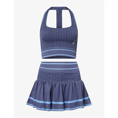 Fp Movement Womens Navy Combo Free People X  Advantage Top And Skort Jersey Set In Blue