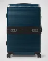 Fpm Milano Bank Zip 22" Deluxe Spinner Luggage In Black
