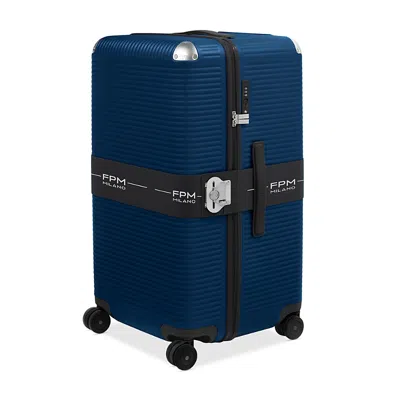 Fpm Milano Bank Zip Deluxe Trunk Suitcase In Navy Blue