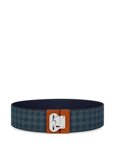 Fpm Milano Butterfly Patterned Elastic Belt In Blue