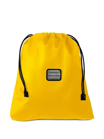 Fpm Milano Drawstring Plaque Shoes Bag In Yellow
