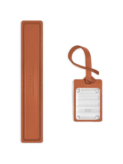 Fpm Milano Logo-detail Address Tag In Brown