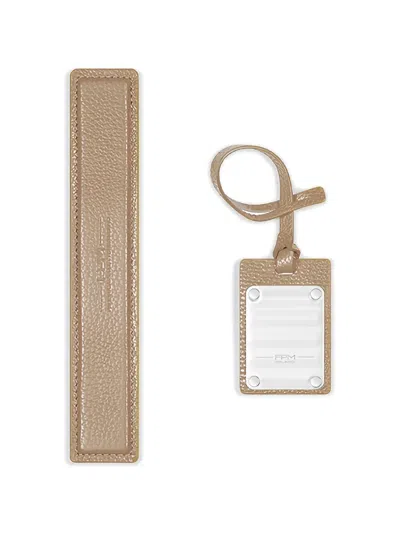 Fpm Milano Shimmer Metal Leather Address Tag In Neutral