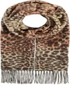 Fraas Animal Cash Mink Scarf In Brick