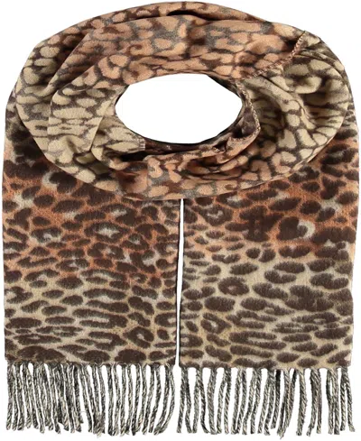 Fraas Animal Cash Mink Scarf In Brick
