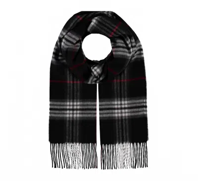 Fraas Cashmink Scarf In Black Plaid In Multi