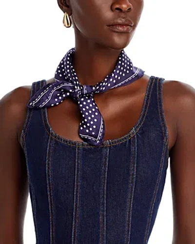 Fraas Classic Dottie Square Silk Scarf In Blue