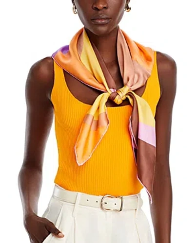 Fraas Color Swirl Square Silk Scarf In Multi/yellow