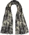 Fraas Digital Floral Print Scarf In Charcoal