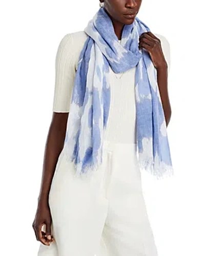 Fraas Frass Blurred Two Tone Scarf In Blue/white