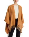 Fraas Fringe Trim Ruana In Cafe Au La