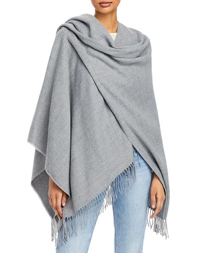 Fraas Fringe Trim Ruana In Light Gray