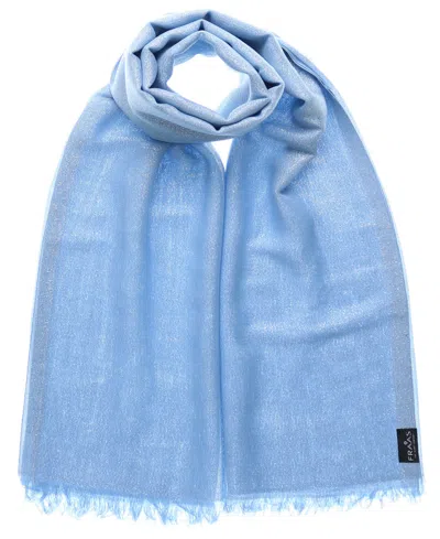 Fraas Metallic Solid Lightweight Wrap In Cashmere Blue