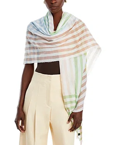 Fraas Oversized Plaid Wrap In Multi/white