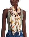 Fraas Oversized Silk Scarf In Red/ivory