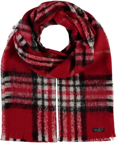 Fraas Plaid Boucle Wrap In Red