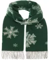 Fraas Snowflake Cashmink Scarf In Green