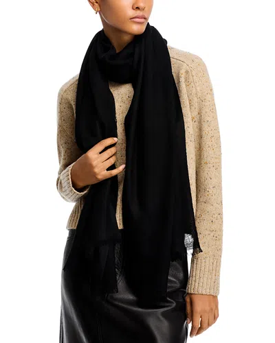 Fraas Solid Lightweight Wool Scarf In Black