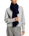 Fraas Solid Lightweight Wool Scarf In Dark Navy