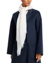 Fraas Solid Lightweight Wool Scarf In White