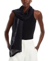 Fraas Solid Satin Trim Scarf In Velvet Black