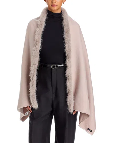 Fraas V  Faux Fur Trim Wrap In Pink