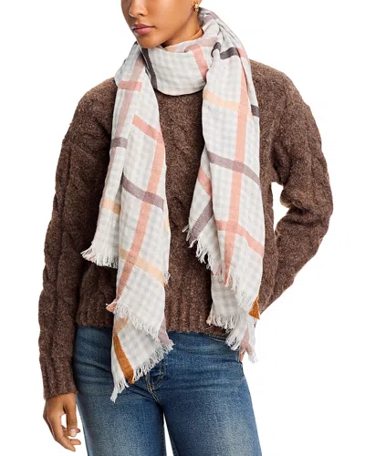 Fraas Windowpane Scarf In Morning Gray