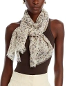 Fraas Winter Floral Scarf In Ivory/gray