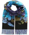 Fraas Women's Floral Fringe-trim Scarf In Aqua
