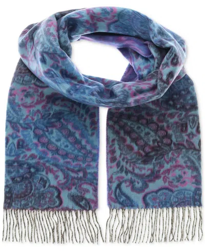 Fraas Women's Paisley Ombre Cashmink Scarf In Turquoise