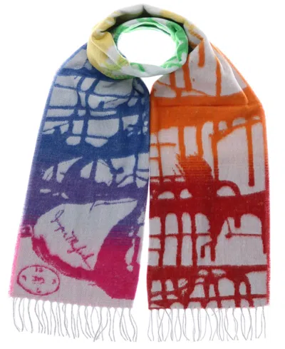 Fraas X Jumper Maybach Cashmink Rainbow Matrix Scarf In Light Silver