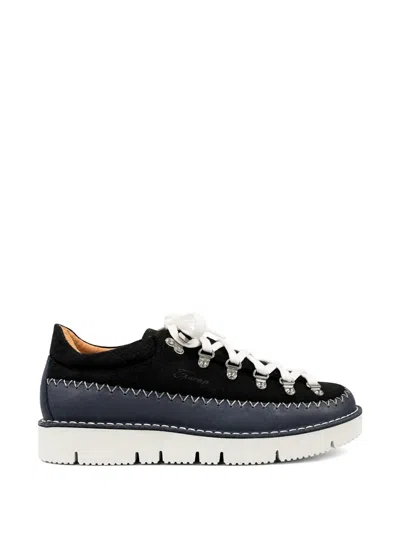 Fracap Contrast-stitch Lace-up Boots In Black
