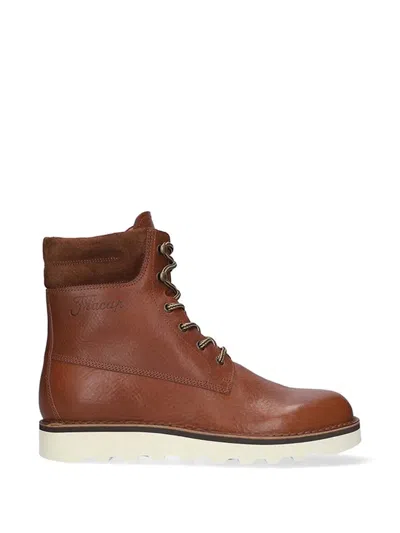 Fracap Explorer Suede-panel Ankle Boots In Brown