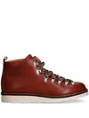 Fracap Lace-up Ankle Boots In Red