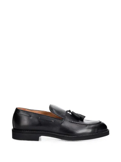 Fracap Tassel Leather Loafers In Black