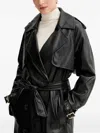 Fracomina Belt Buckle Coat In Black