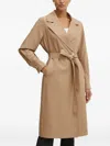 Fracomina Belted Trench Coat In Neutral