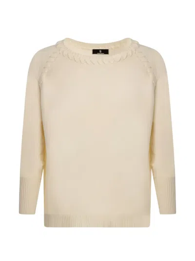 Fracomina Braided-detail Sweater In Neutral