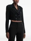 Fracomina Button Cropped Blazer In Black