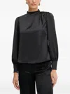 Fracomina Button Detail Blouse In Black