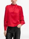 Fracomina Button High-neck Top In Red