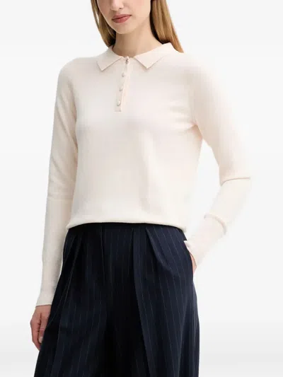 Fracomina Button-placket Polo Top In Neutral