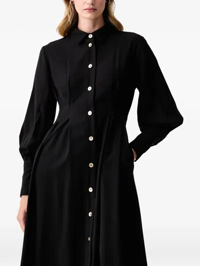 Fracomina Button-down Shirt-dress In Black