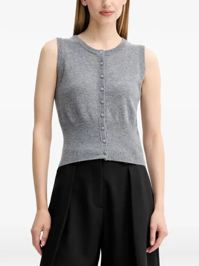 Fracomina Buttoned Knitwear In Gray