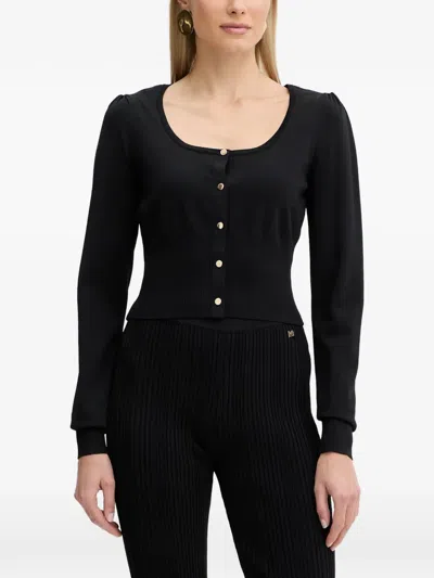 Fracomina Button-fastening Knitted Cardigan In Black