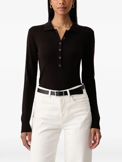 Fracomina Button-up Long-sleeve Bodysuit In Black