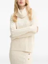 Fracomina Cable-knit Roll-neck Sweater In Neutral