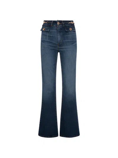 Fracomina Chain-link Flared Jeans In Multi